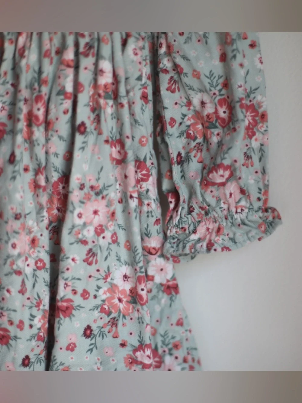 Bonnie Baby Floral Smocked Dress 18M Pink Green Vintage Style